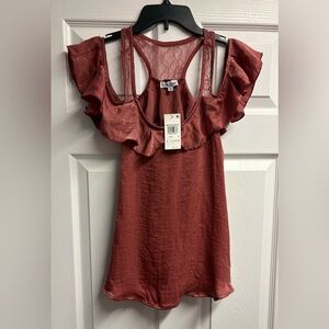 NWT Crave Fame By Almost Famous Cold Shoulder Blouse Size Large